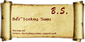 Bölcskey Samu névjegykártya
